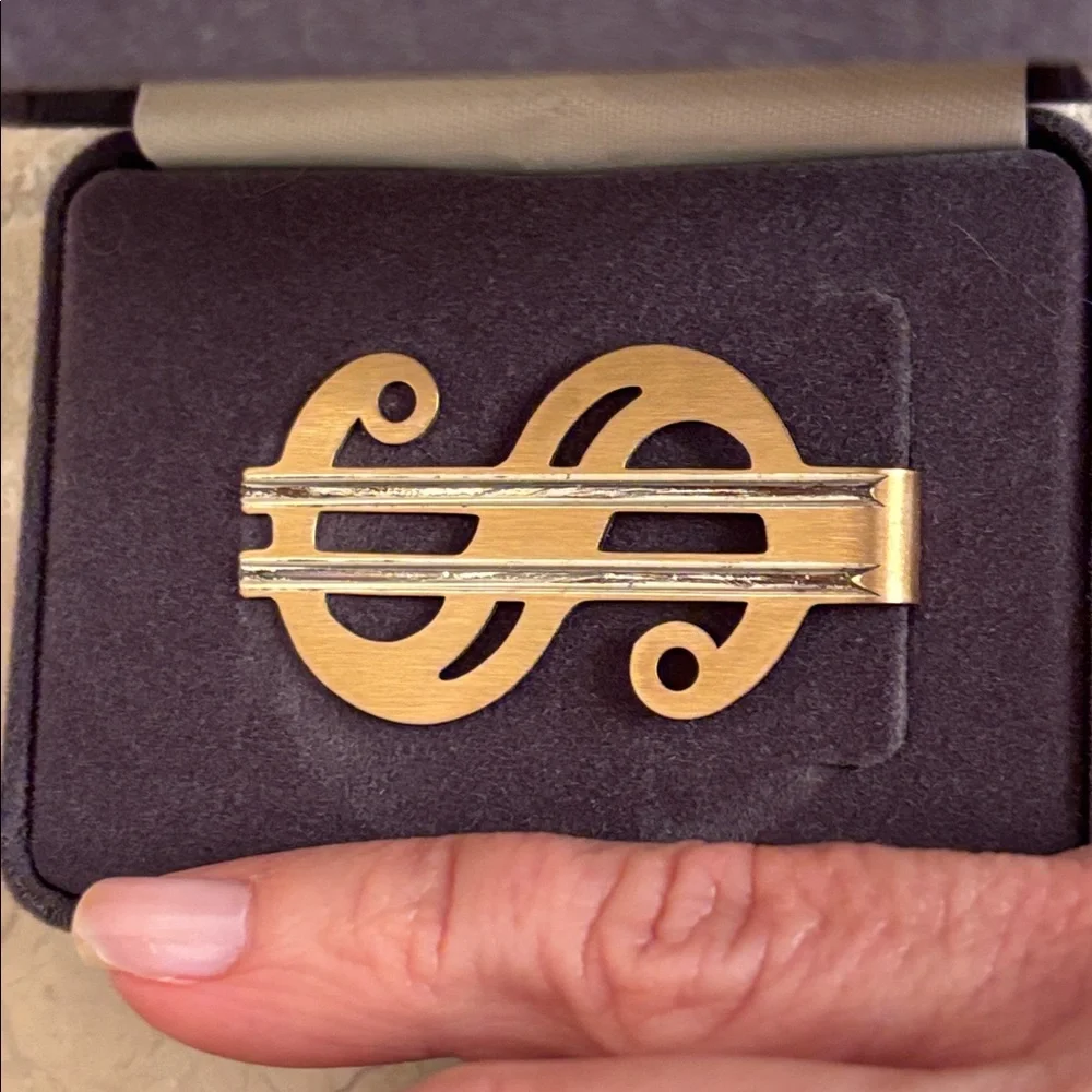 14K Gold over Silver Money Clip